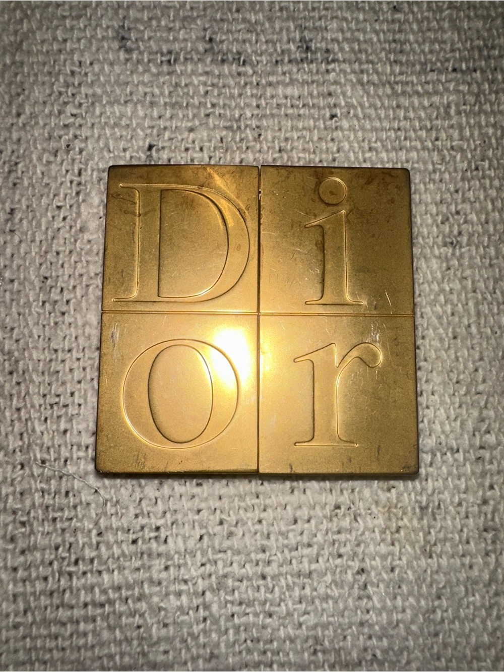 Dior Metallic Gold Logo Compact Case (Vintage)